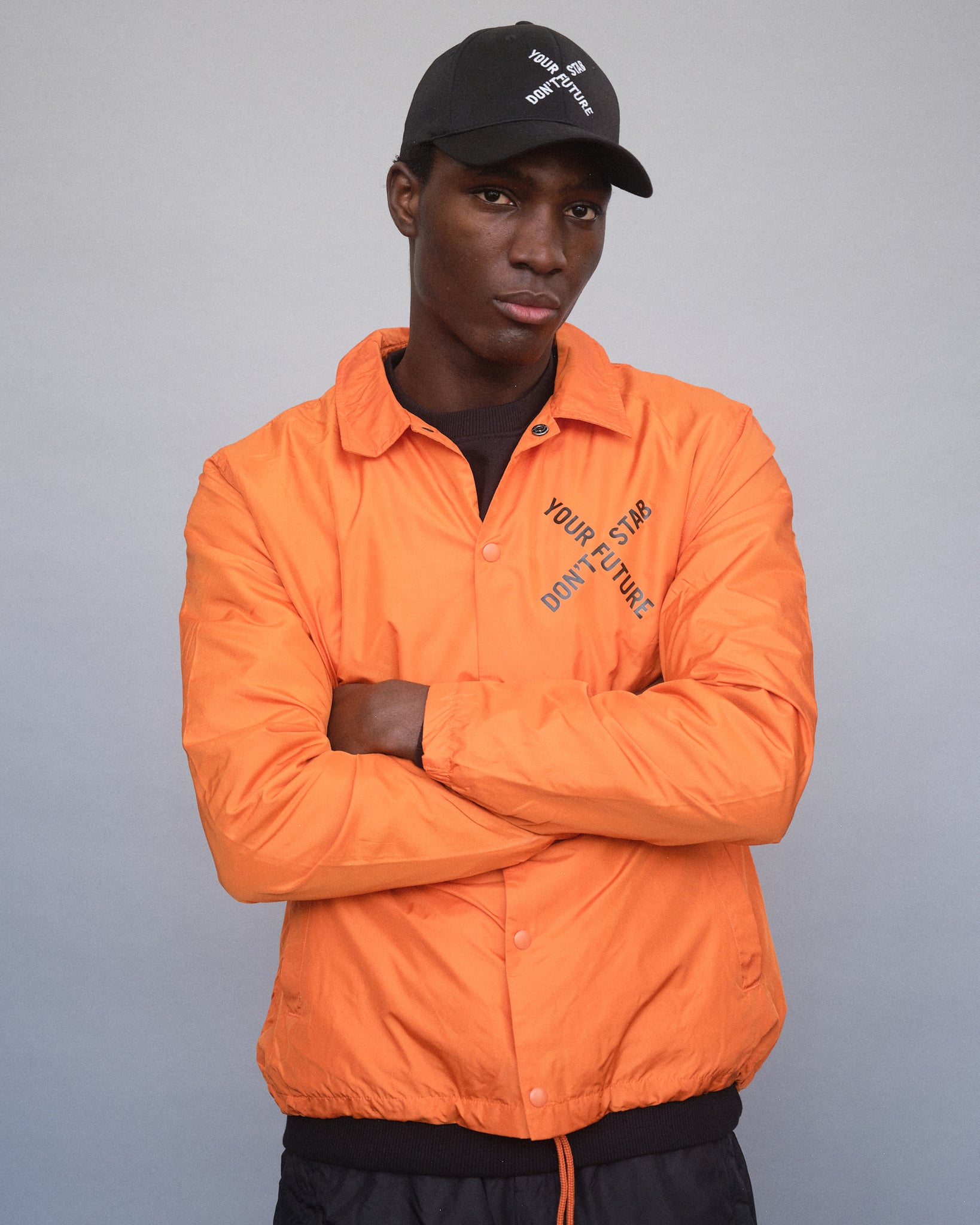 DSYF "X" Citrus Orange Nylon Coach Jacket